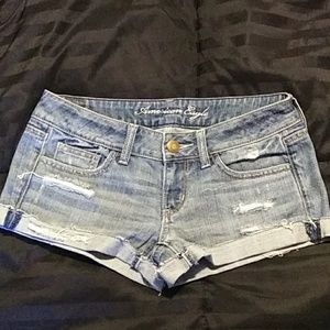 American Eagle distressed single cuff shorts